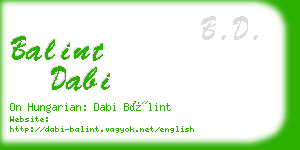 balint dabi business card